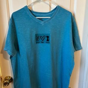 Mossimo Vibrant Aqua V-Neck T-Shirt